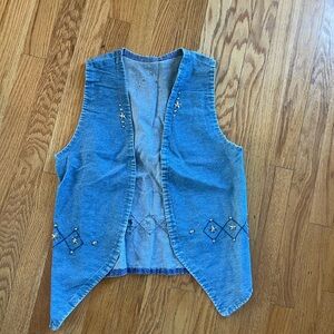 Embroidered Denim Vest - it’s like a small